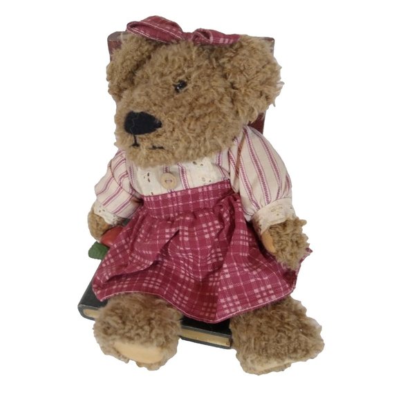 Boyds Bears Girl & Boy TEDDY BEARS Bookends Plush Stuffed Animals Books Are Fun - Picture 9 of 10